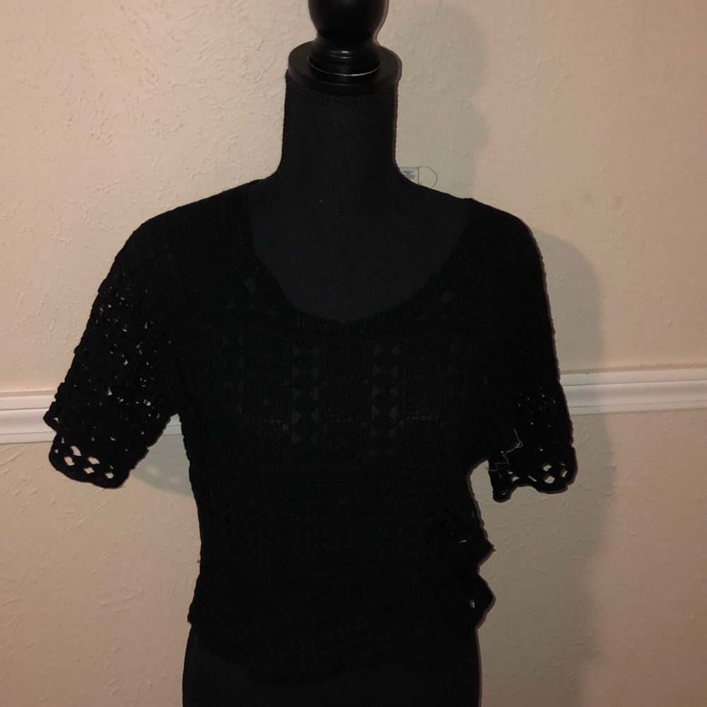 Black Crochet Top